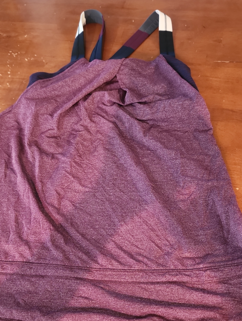 Lululemon Rest Less Tank  Heathered Plum/Hyper Stripe Plum/Pow Stripe Angel Wing